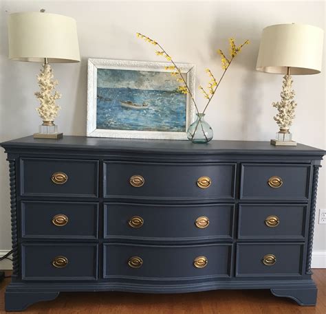 navy blue painted bedroom furniture.